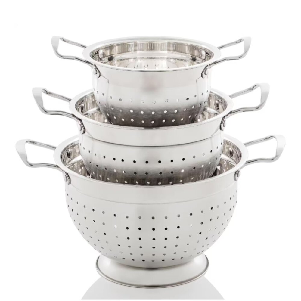 Stainless Steel Colander Set (3-Piece) (1.5 qt., 3qt., 5qt.)